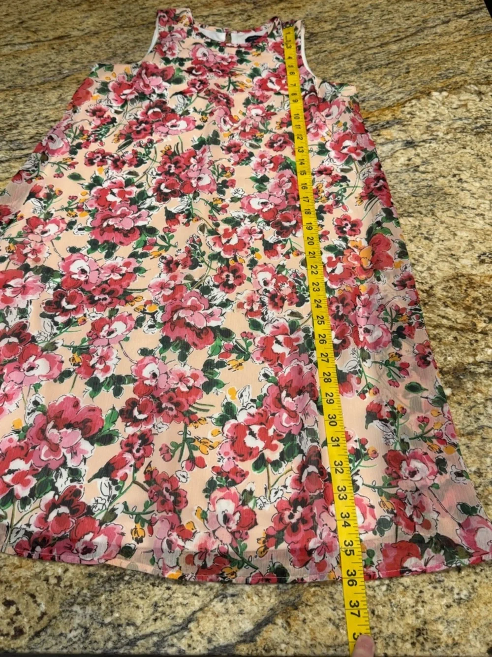 Tommy Hilfiger Pink Floral Lined Shift Dress Size 4 Knee Length